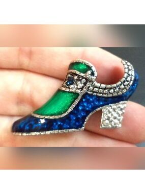 VINTAGE SIGNED DANECRAFT HIGH HEEL SHOE 1 3/4" BROOCH